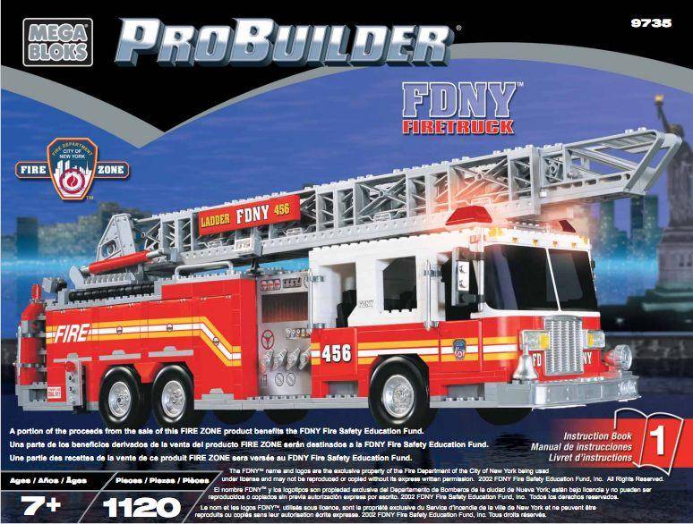 ベルギー製 メガブロック プロ FDNY 消防車 レゴ互換 レスキュー