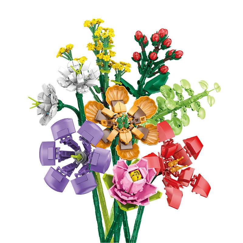 花束8合1（Flowers）（钻马Zuanma 087A） | Brick4.com - 最实用