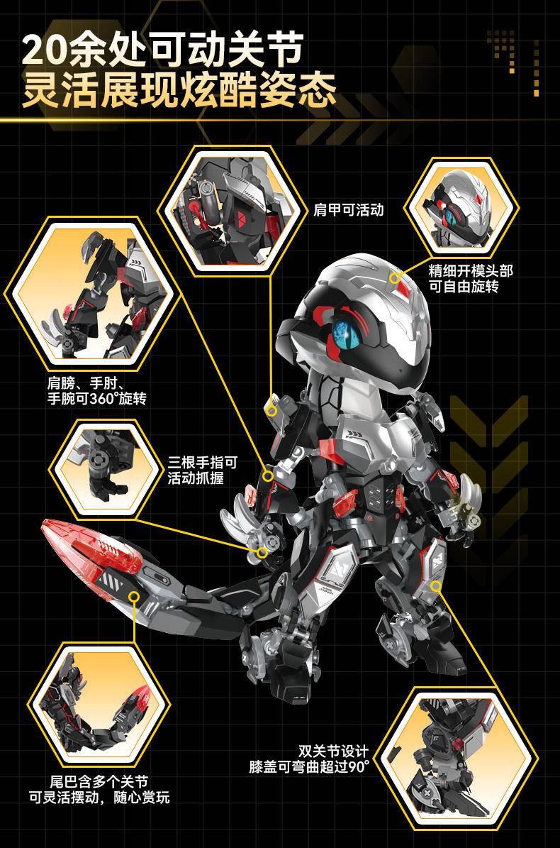 国潮：十二生肖巳蛇机甲（佳奇JAKI BK001、佳奇JAKI BK002