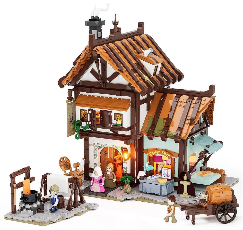 人気便利グッズ 中世纪裁缝铺（Tailor Shop）（灯搭Lumibricks/完乐FunWhole コンピュータ+IT