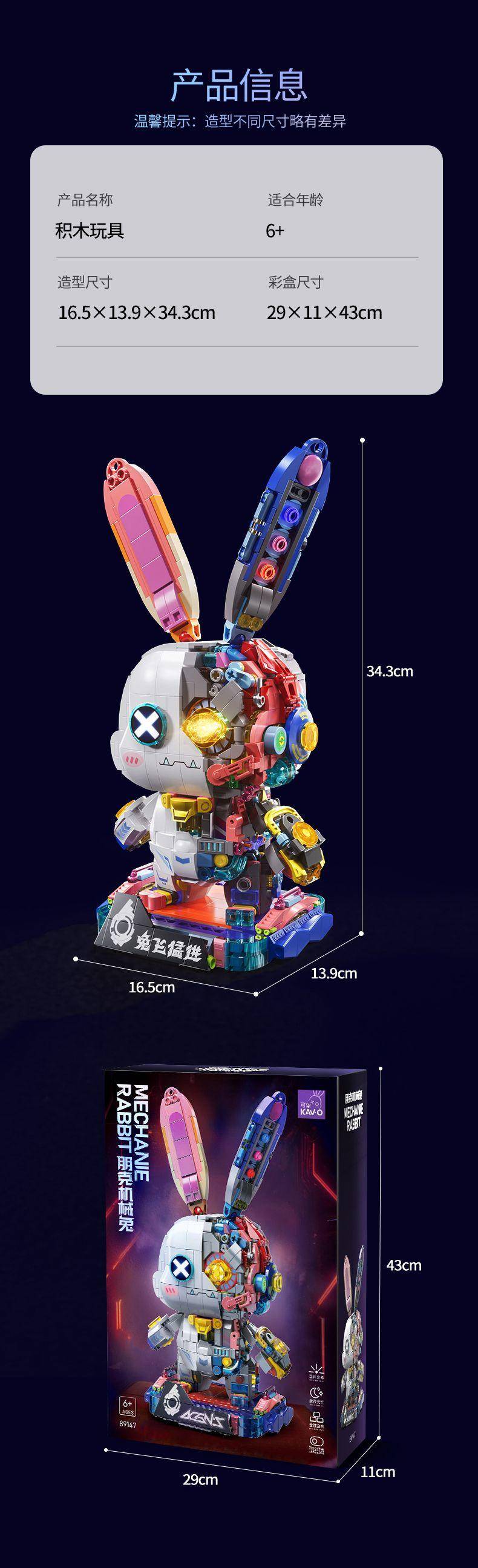 MEDICOM TOY - 兔兔さん　専用 赛博朋克机械兔半身拆解透视兔飞猛进（Mechanie Rabbit）（启悟