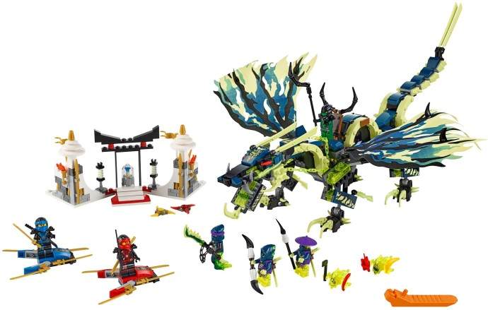 杰赞大战摩罗大师双头暗黑巨龙王(Attack of the Morro Dragon)(乐高LEGO 70736、乐拼LEPIN 06018 ...