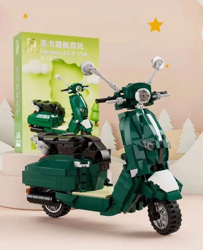 姜戈踏板摩托（Djengo LCT 150）（启智乐 85007） | Brick4.com - 最实用的国产积木索引表